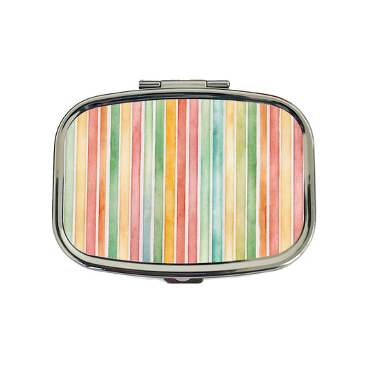 Striped 70s Wallpaper Travel Pill Box Case