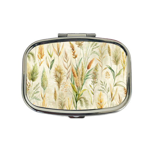 Wild Grasses Background Travel Pill Box Case