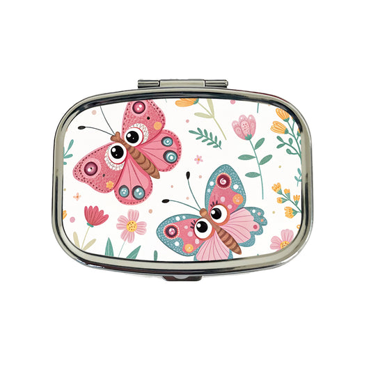 Adorable Butterflies Travel Pill Box Case