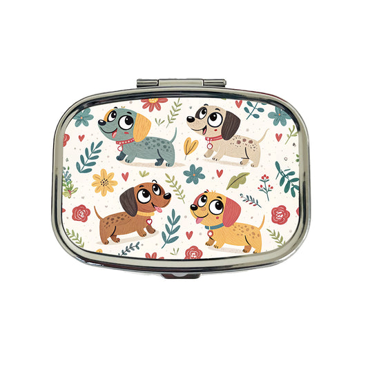 Adorable Dogs Travel Pill Box Case