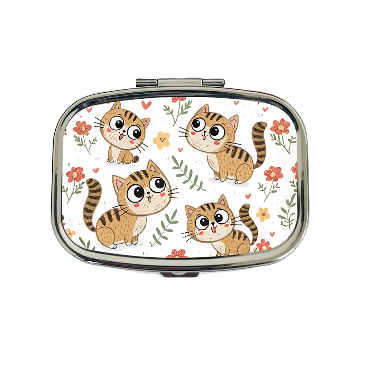 Adorable Tabby Cats Travel Pill Box Case