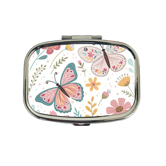 Cute Butterflies Pastel Travel Pill Box Case