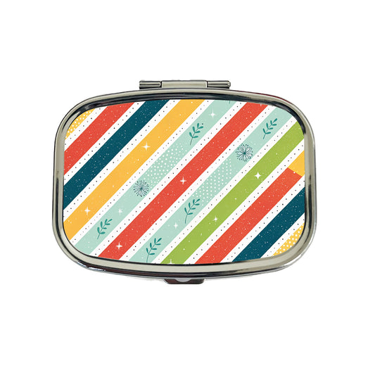 Cute Diagonal Stripes Travel Pill Box Case