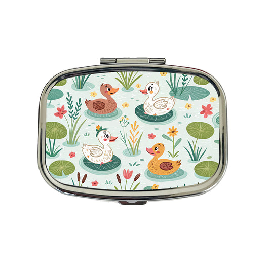 Cute Ducks In Pond Travel Pill Box Case