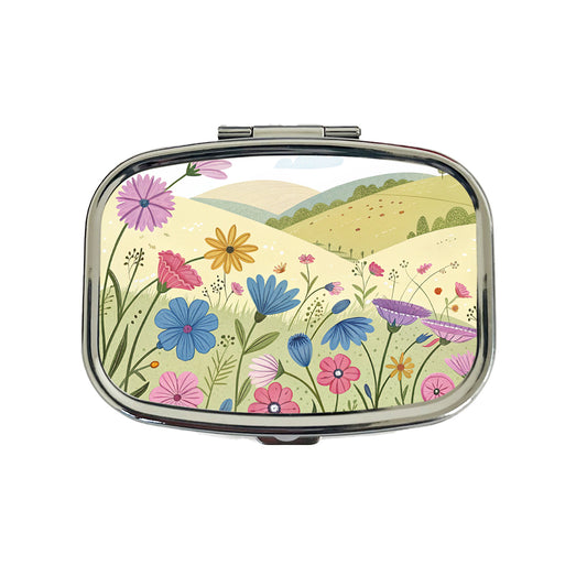 Field Of Corncockle Flowers Travel Pill Box Case