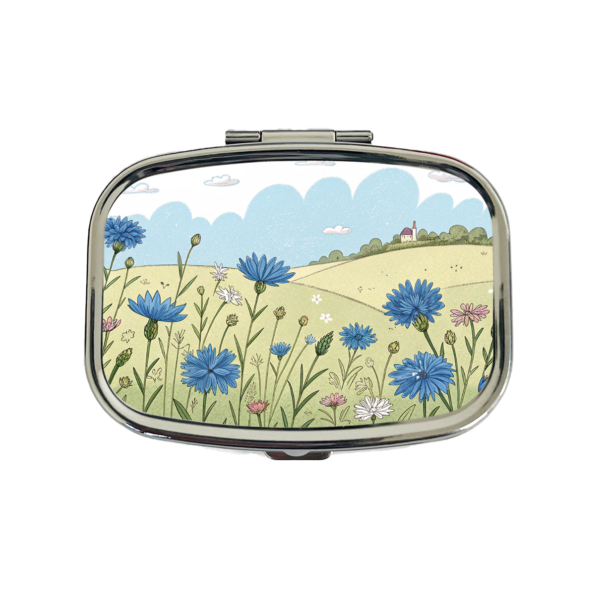 Field Of Cornflowers Flowers Travel Pill Box Case