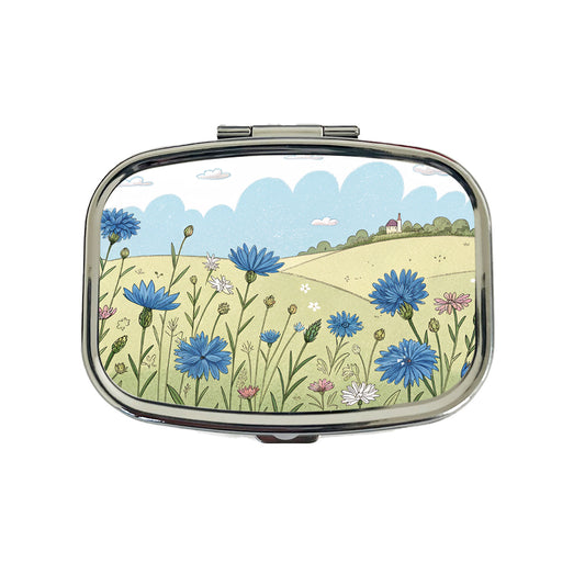 Field Of Cornflowers Flowers Travel Pill Box Case