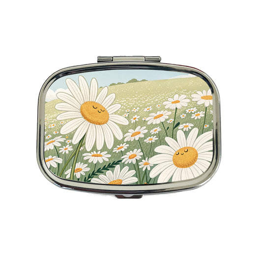 Field Of Daisies Daisy Flowers Travel Pill Box Case