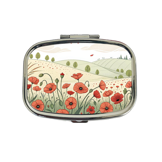 Field Of Poppies Poppy Flowers Travel Pill Box Case