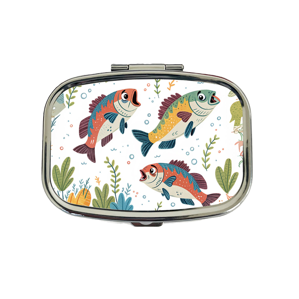 Fish Fishing Cute Cartoon Travel Pill Box Case