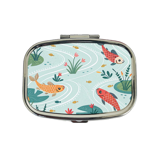 Fish Swimming In Pond Travel Pill Box Case