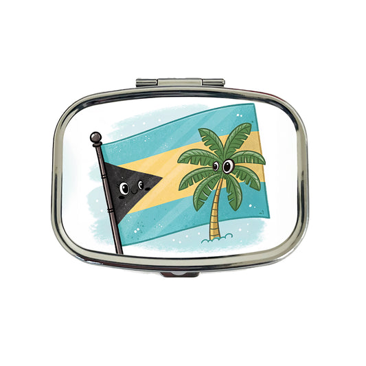 Kawaii Bahamas Flag Travel Pill Box Case