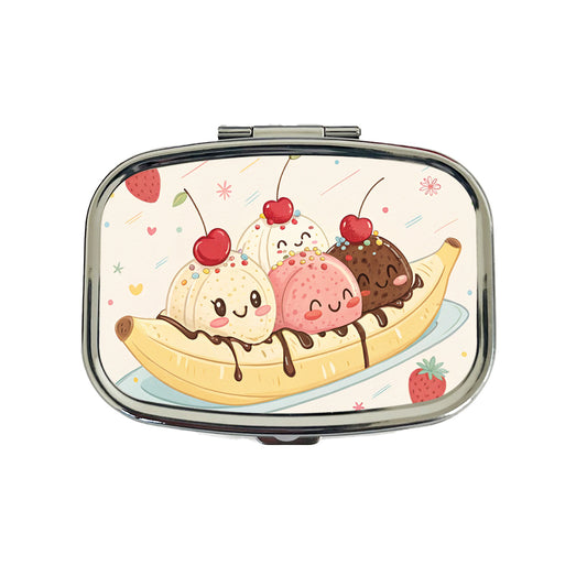 Kawaii Banana Split Ice Cream Travel Pill Box Case