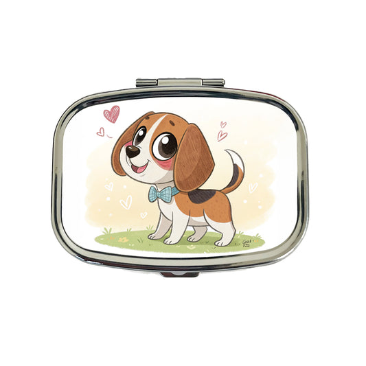 Kawaii Beagle Dog Travel Pill Box Case