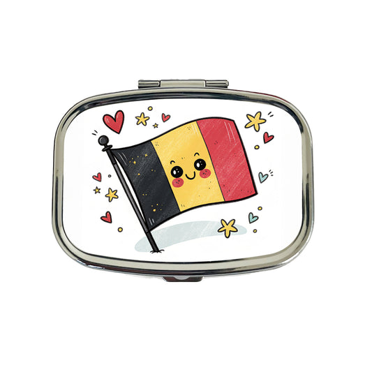 Kawaii Belgium Flag Travel Pill Box Case