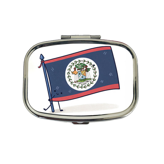 Kawaii Belize Flag Travel Pill Box Case