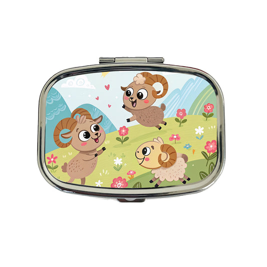 Kawaii Bighorn Sheep Travel Pill Box Case
