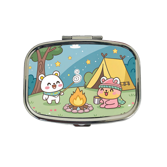 Kawaii Camping Campfire Tent Travel Pill Box Case