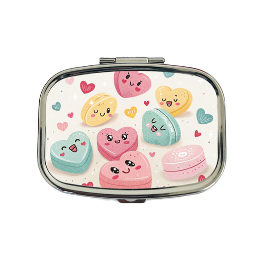 Kawaii Candies And Hearts Valentine's Day Travel Pill Box Case