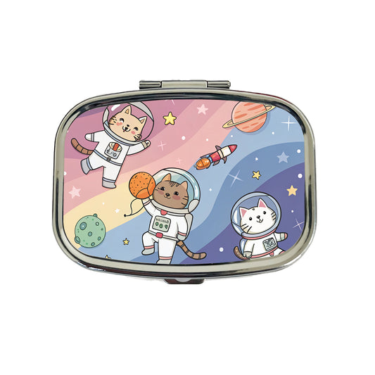 Kawaii Cat Astronauts Travel Pill Box Case