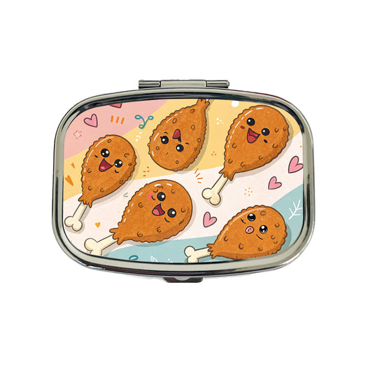 Kawaii Chicken Drumsticks Travel Pill Box Case