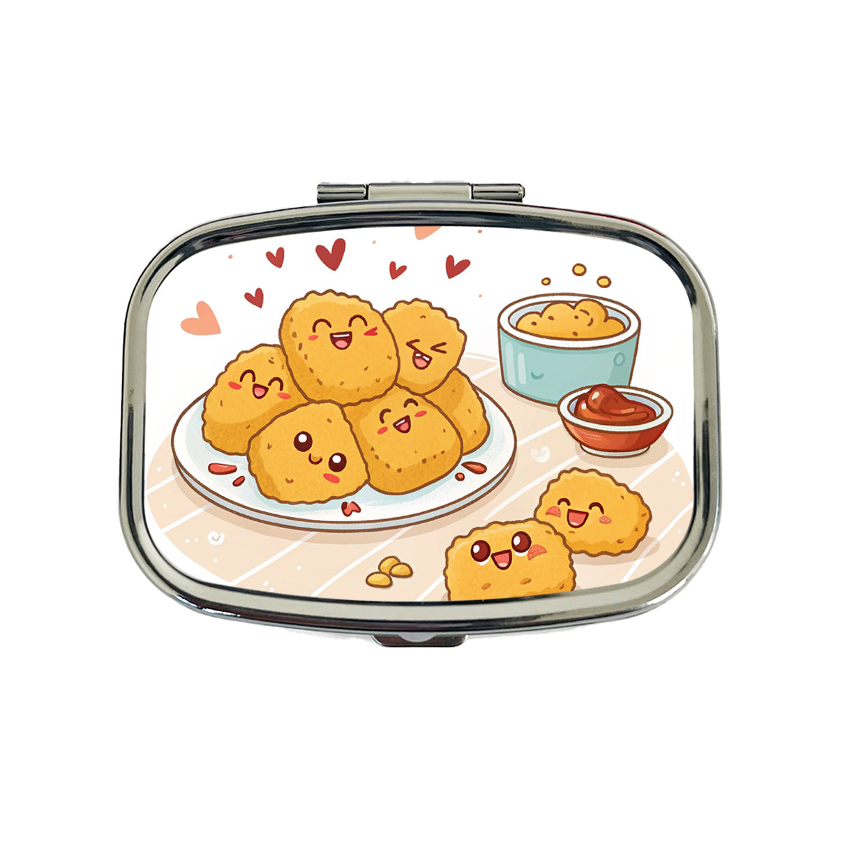 Kawaii Chicken Nuggets Travel Pill Box Case
