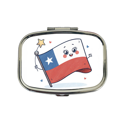 Kawaii Chile Flag Travel Pill Box Case