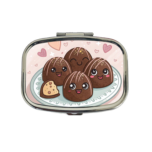Kawaii Chocolate Truffles Travel Pill Box Case