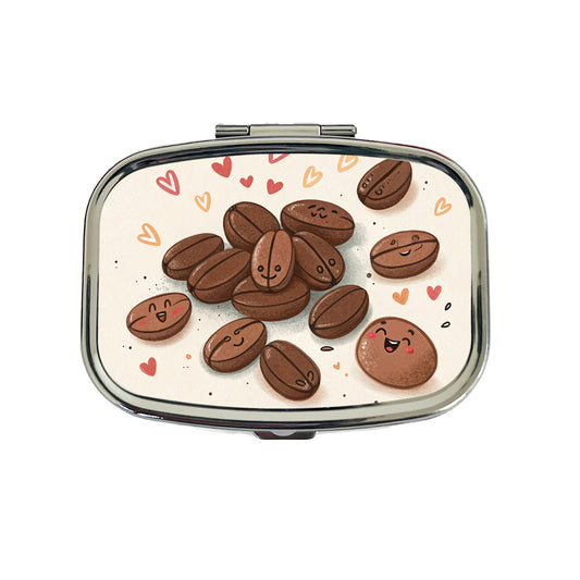 Kawaii Coffee Beans Travel Pill Box Case
