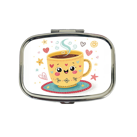 Kawaii Coffee Cup Travel Pill Box Case