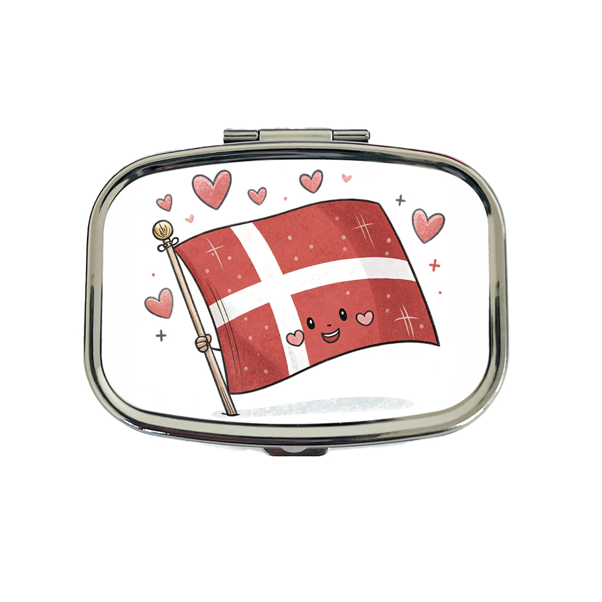 Kawaii Denmark Flag Travel Pill Box Case