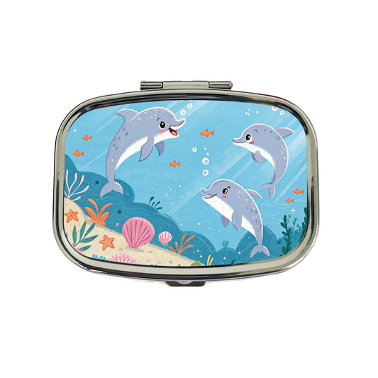 Kawaii Dolphins Travel Pill Box Case