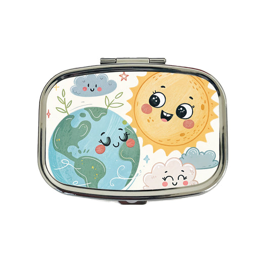 Kawaii Earth And Sun Travel Pill Box Case
