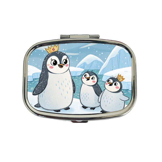 Kawaii Emperor Penguins Travel Pill Box Case