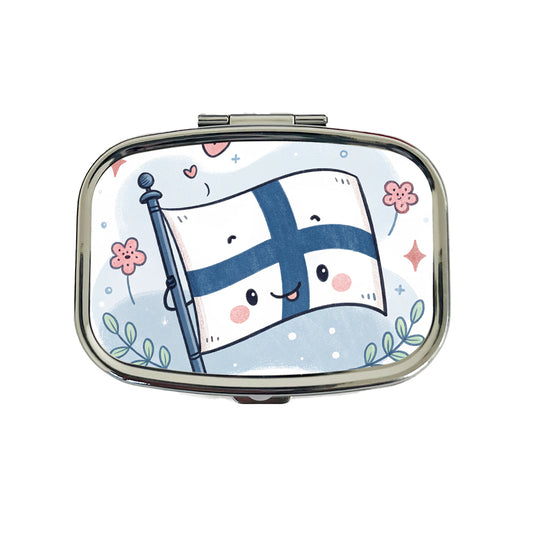 Kawaii Finland Flag Travel Pill Box Case