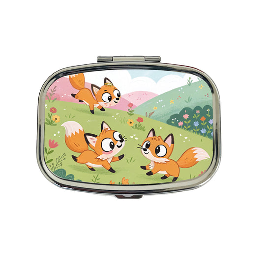 Kawaii Foxes Travel Pill Box Case