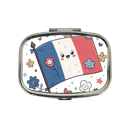 Kawaii France Flag Travel Pill Box Case