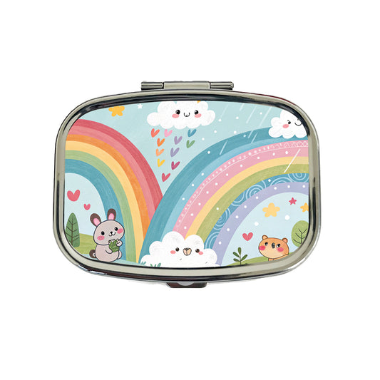 Kawaii Fun Rainbows Travel Pill Box Case