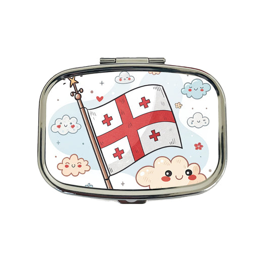 Kawaii Georgia Flag Travel Pill Box Case