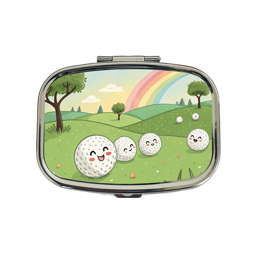 Kawaii Golf Balls Travel Pill Box Case
