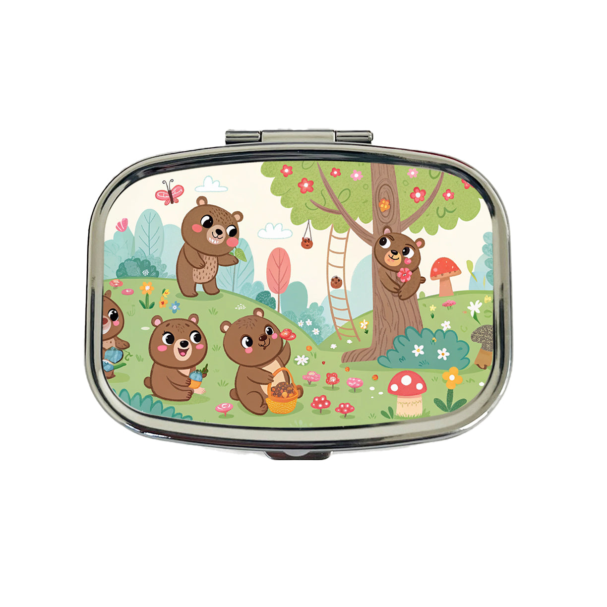 Kawaii Grizzly Bears Travel Pill Box Case