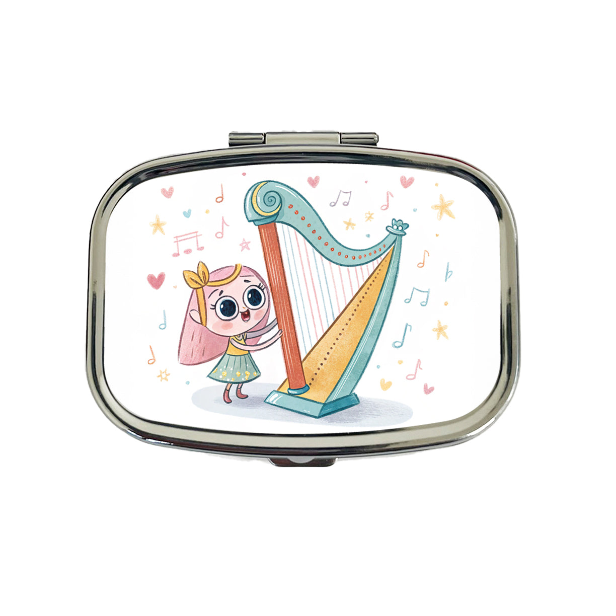 Kawaii Harp Music Travel Pill Box Case