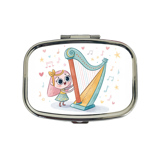 Kawaii Harp Music Travel Pill Box Case