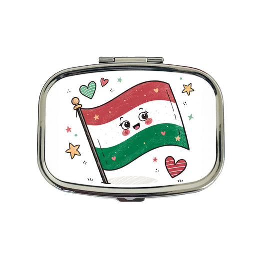 Kawaii Hungary Flag Travel Pill Box Case