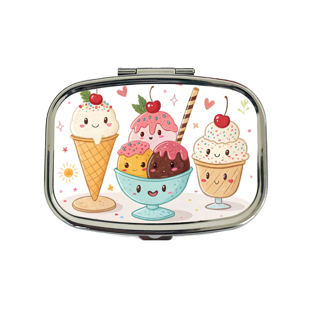 Kawaii Ice Cream Sundaes Travel Pill Box Case