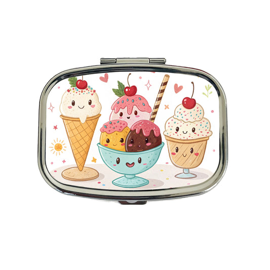 Kawaii Ice Cream Sundaes Travel Pill Box Case