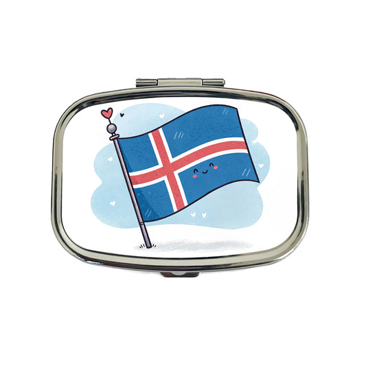 Kawaii Iceland Flag Travel Pill Box Case