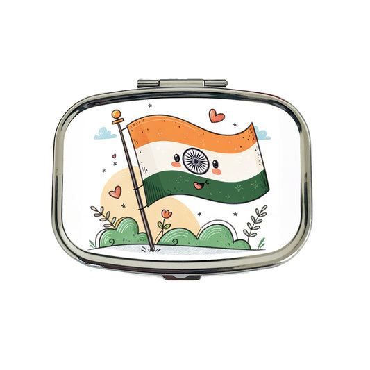 Kawaii India Flag Travel Pill Box Case
