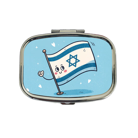 Kawaii Israel Flag Travel Pill Box Case