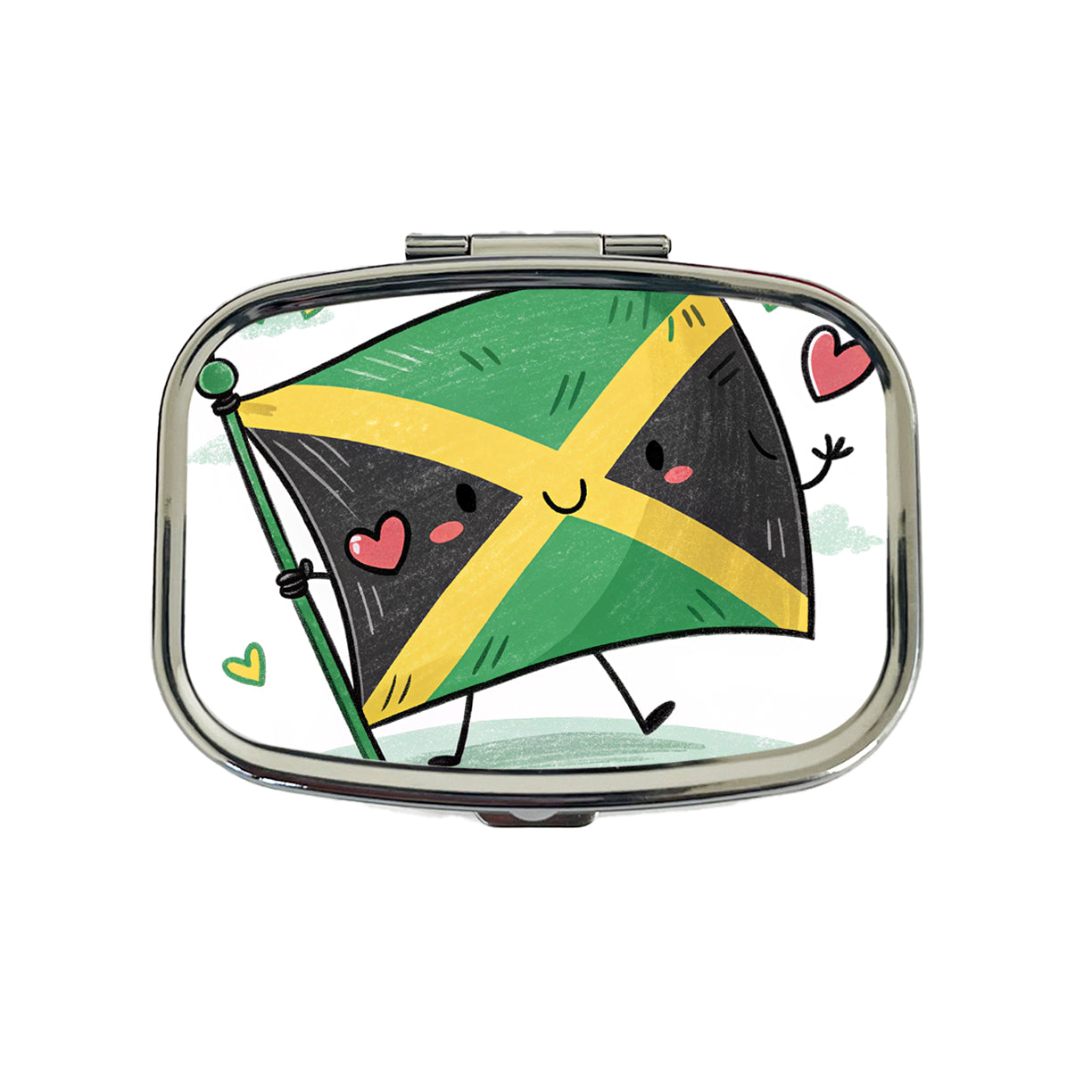 Kawaii Jamaica Flag Travel Pill Box Case